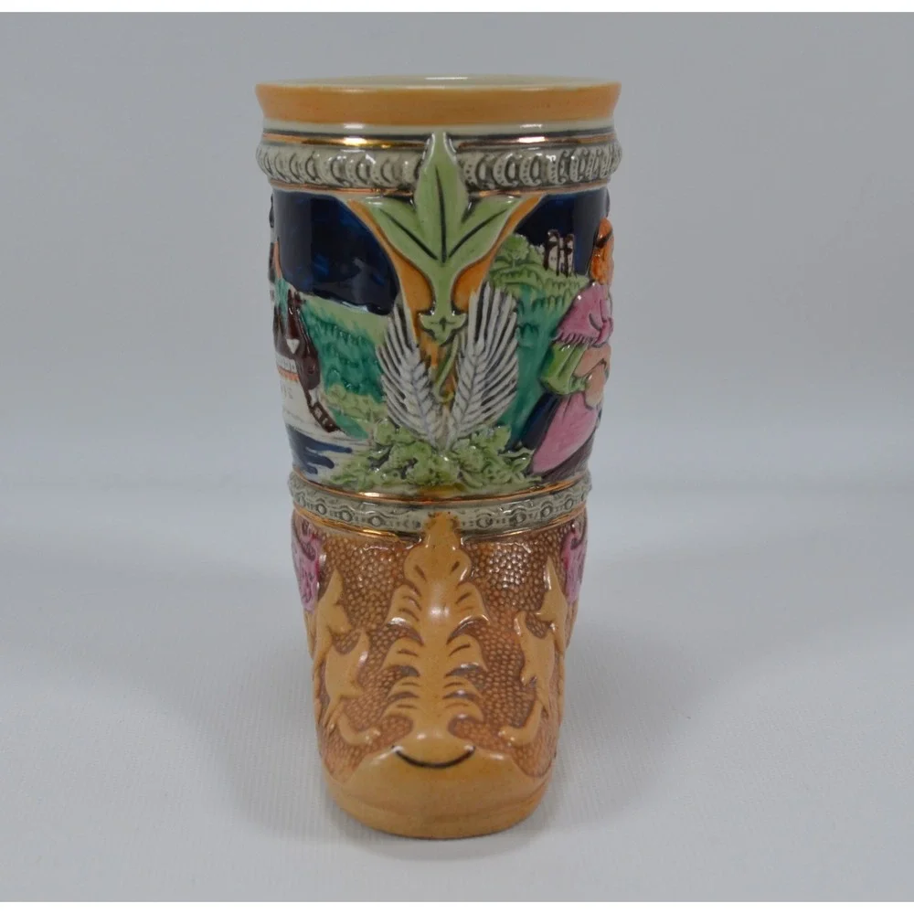 Vtg German Ceramic‎ Boot Shaped Beer Stein Mug Hopfen u. Malz Gotterhalt's 5